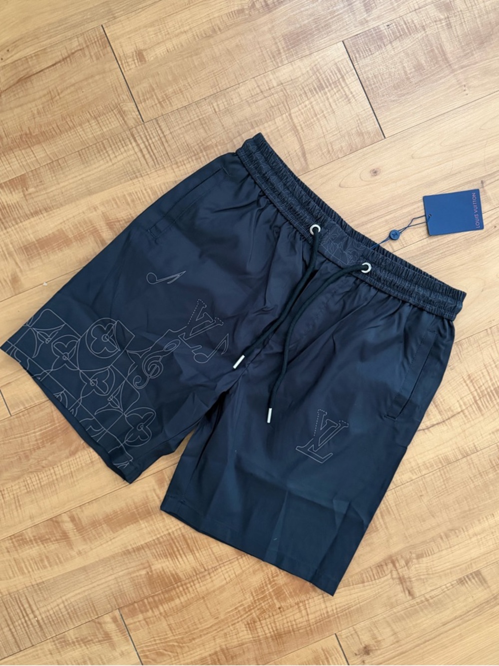 Men Surf Swim Beach Board Trunk LV Louis Monogram Shorts Music Art Vuitton Print